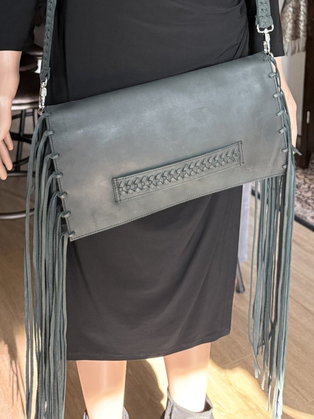 UNDERCOVER HIPPIE Lita Convertible Clutch | Extra Long Boho Fringe | NWT